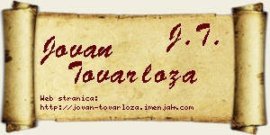 Jovan Tovarloža vizit kartica